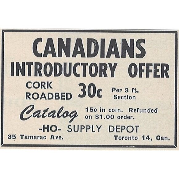 HO Supply Depot Vintage Print Ad 1954 Canadians Intro Offer Original u - Picture 1 of 1
